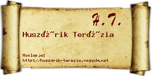 Huszárik Terézia névjegykártya